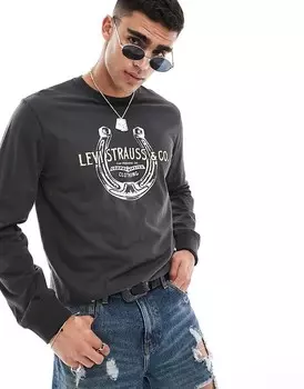 Черная футболка свободного кроя Levi's с логотипом в виде подковы