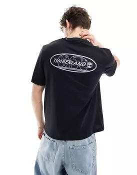 Черная футболка Timberland со светоотражающим логотипом на спине