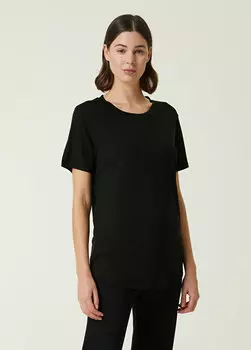Черная футболка-туника с круглым вырезом Tru