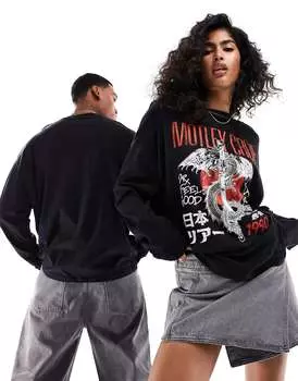 Черная футболка унисекс с длинными рукавами и графикой Motley Crue ASOS