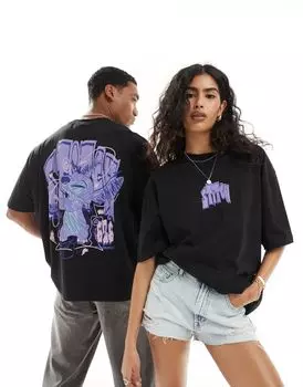 Черная футболка унисекс с граффити ASOS DESIGN x Disney Stitch
