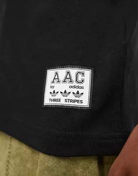Черная футболка унисекс с крупным логотипом adidas Originals Rifta AAC
