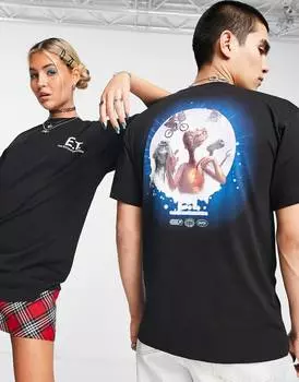 Черная футболка унисекс с лицензией ET Reclaimed Vintage