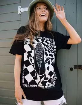 Черная футболка унисекс с принтом «кукуруза и смущение» Batch1