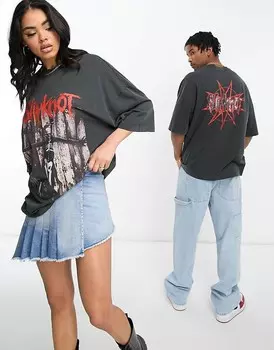 Черная футболка унисекс с принтом Slipknot ASOS DESIGN