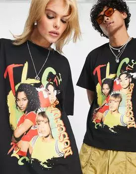Черная футболка унисекс TLC с лицензией Reclaimed Vintage