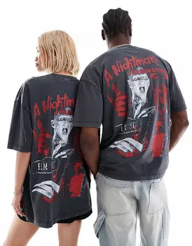 Черная футболка унисекс унисекс ASOS DESIGN Halloween с принтом «Кошмар на улице Вязов»