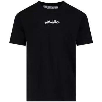 Черная футболка узкого кроя с логотипом Script Off-White, черный