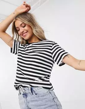 Черная футболка в белую полоску ASOS DESIGN Ultimate