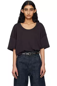 Черная футболка в рубчик LEMAIRE