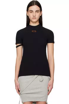 Черная футболка в рубчик Ottolinger