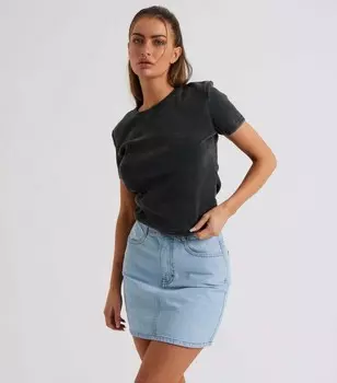 Черная футболка в рубчик Urban Bliss Urban Bliss, темно-серый