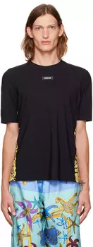 Черная футболка в стиле барокко Versace Underwear