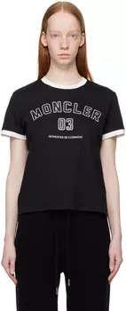 Черная футболка звонка Moncler
