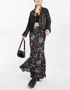 Черная гламурная юбка макси Free People Backseat