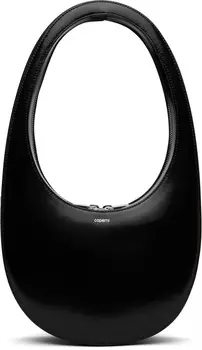 Черная глянцевая сумка-трансфер Coperni