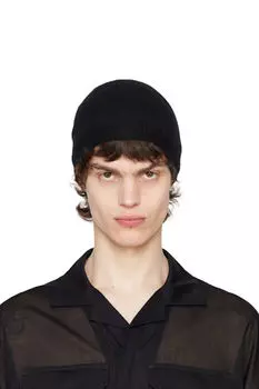 Черная голливудская кашемировая шапка-бини Rick Owens