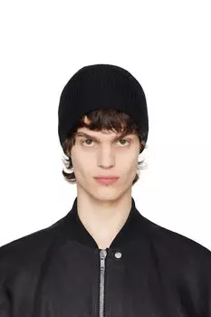 Черная голливудская ребристая шапка-бини Rick Owens