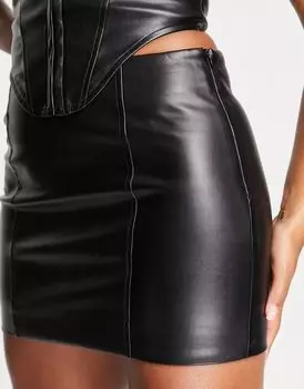 Черная хипстерская мини-юбка Simmi с заниженной талией Simmi Clothing