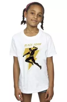 Черная хлопковая футболка Adam Golden Bolt с грудью DC Comics, белый