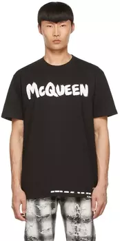 Черная хлопковая футболка Alexander McQueen