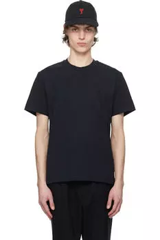 Черная хлопковая футболка Ami de Coeur AMI Paris