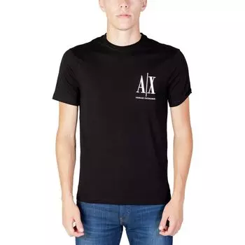 Черная хлопковая футболка Armani Exchange