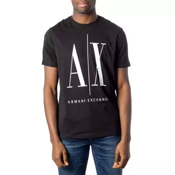 Черная хлопковая футболка Armani Exchange