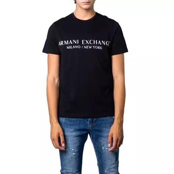 Черная хлопковая футболка Armani Exchange