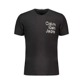 Черная хлопковая футболка Calvin Klein