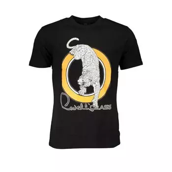 Черная хлопковая футболка cavalli CLASS