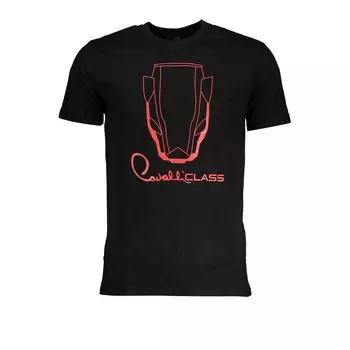 Черная хлопковая футболка cavalli CLASS