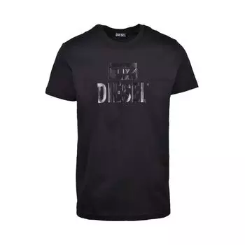 Черная хлопковая футболка Diesel, черный