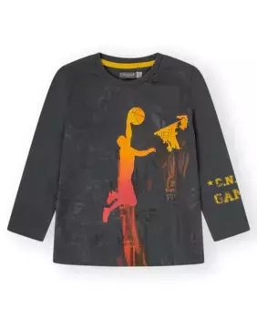 Черная хлопковая футболка для мальчика Canada House