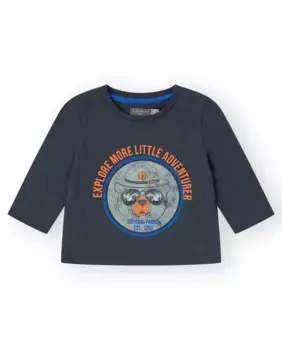 Черная хлопковая футболка для мальчика Canada House