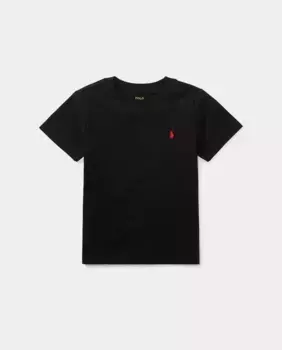 Черная хлопковая футболка для мальчика Polo Ralph Lauren