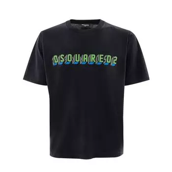 Черная хлопковая футболка Dsquared2