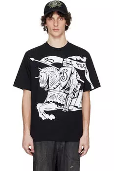 Черная хлопковая футболка EKD Burberry