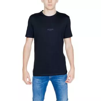 Черная хлопковая футболка GUESS