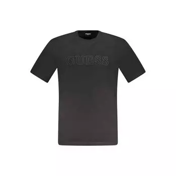 Черная хлопковая футболка Guess Shoes