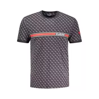 Черная хлопковая футболка Guess Shoes