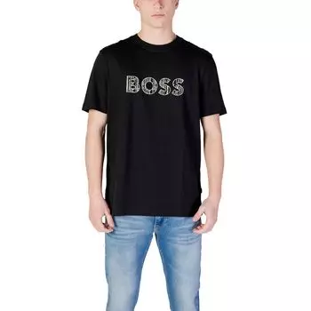 Черная хлопковая футболка Hugo Boss