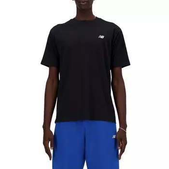 Черная хлопковая футболка New Balance