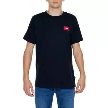 Черная хлопковая футболка New Balance