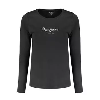 Черная хлопковая футболка Pepe Jeans, черный