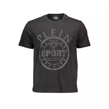 Черная хлопковая футболка Plein Sport, черный