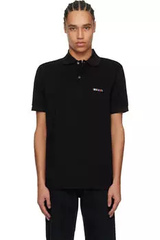 Черная хлопковая футболка-поло с фирменным логотипом Paul Smith
