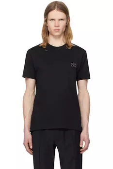 Черная хлопковая футболка с фирменной биркой Dolce&Gabbana