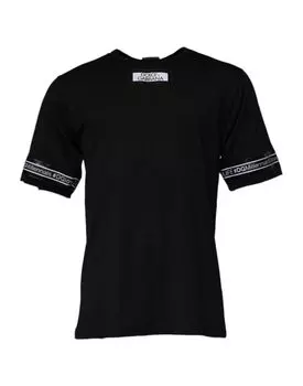 Черная хлопковая футболка с круглым вырезом #DGMILLENNIALS Dolce & Gabbana