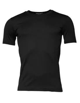 Черная хлопковая футболка с круглым вырезом и короткими рукавами Dolce & Gabbana